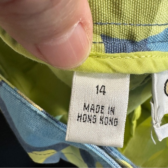 Talbots Stretch size 14 patterned pants, straight leg, cotton blend, fun - Picture 9 of 10